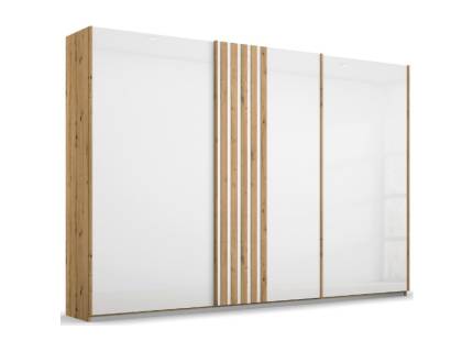 Dulap cu usi glisante MOSBACH 271x210x62cm stejar Artisan/ sticla alba 