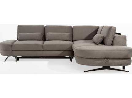 Coltar extensibil APRILLE cu lada pentru depozitare, spatar ajustabil, personalizabil 276x218cm