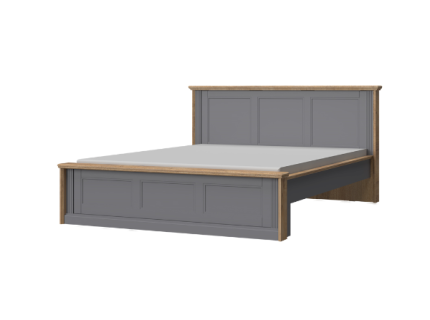 Pat cu somiera TARA GREY 160/ 180cm grafit/ Nuc Pacific