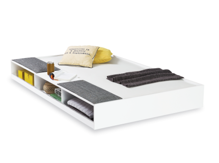 Pat suplimentar cu raft (90x190cm) WHITE