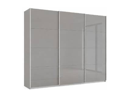 Dulap cu usi glisante KULMBACH 361x229x62cm silk grey/ sticla silk grey configurabil 