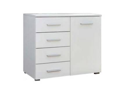 Comoda cu 4 sertare si 1 usa ADITIO 140x81x42cm alb alpin