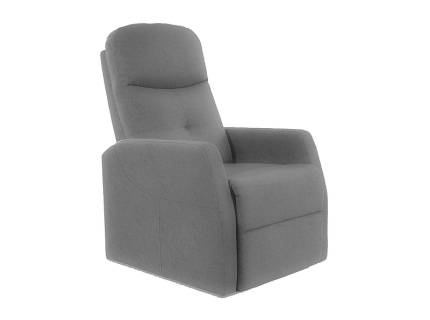 Fotoliu ARES VELVET cu recliner manual, catifea gri, 63x76-150xH100cm