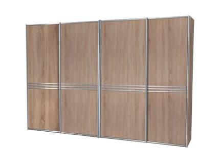 Dulap cu 4 usi glisante 400x222x68cm stejar sonoma, manere crom model 61 SINFONIE PLUS 