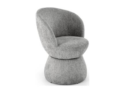Scaun tapitat K581 design curbat, modern, material textil grey 63x62xH82cm, cadru si picior tapitat grey