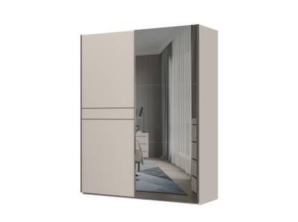 Dulap cu usi glisante OPERA 182x224x61cm casmir/ oglinda, maner maro