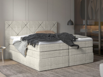 Pat Boxspring cu spatiu pentru depozitare LUNGO 140/ 160/ 180cm personalizabil