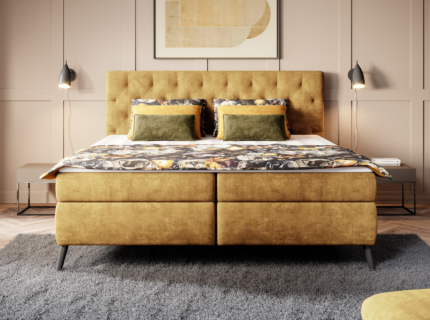Pat Boxspring ROSSANO (160x200cm) catifea cream