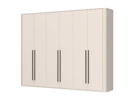 Dulap cu 6 usi cu balamale RONDO 288x225x56cm casmir/ sticla Parsol, manere Midnight Copper