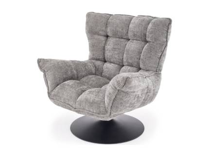 Fotoliu rotativ HAGEN cu functie de balansare, material textil-plusat grey 100x90xH100cm