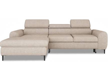 Coltar extensibil RAYO S cu lada pentru depozitare, tetiere reglabile, personalizabil 258x163cm