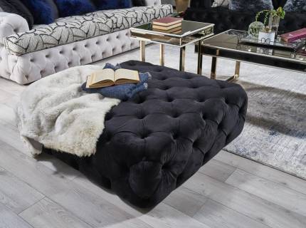 Taburet DIAMOND design chesterfield, catifea 100x100xH36cm