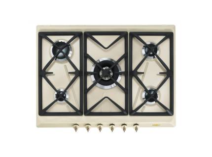 Plita incorporabila pe gaz Smeg Colonial SRV876POGH, 70 cm, crem, retro