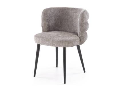 Scaun tapitat K575 material textil-plusat grey 62x64xH79cm, picioare negre  