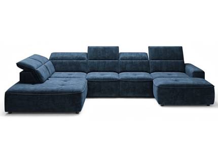 Coltar cu reglaj electric COLOMBO XL cu lada pentru depozitare, tetiere reglabile, personalizabil 376x227x182cm