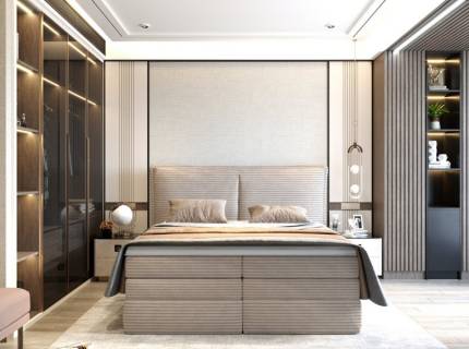 Pat Boxspring cu spatiu pentru depozitare MADDEN 140/ 160/ 180cm personalizabil