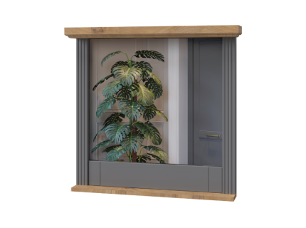 Oglinda TARA GREY 84x79cm grafit mat/ Pacific walnut