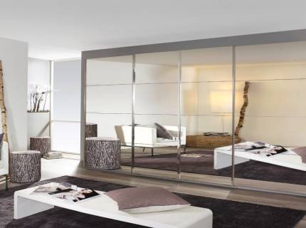 Dulap alb alpin/4 usi oglinda 361x230x62cm SYNCRONO