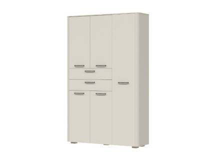 Dulap hol cu 5 usi si 2 sertare AIR 124x195x35cm Pepper White/ stejar Furneo 