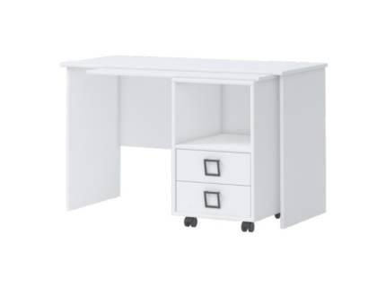 Birou cu corp suplimentar cu 2 sertare 125x60xH76cm KIKI WHITE