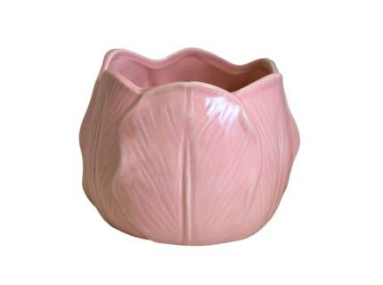 Ghiveci Mare din ceramica in forma de floare roz