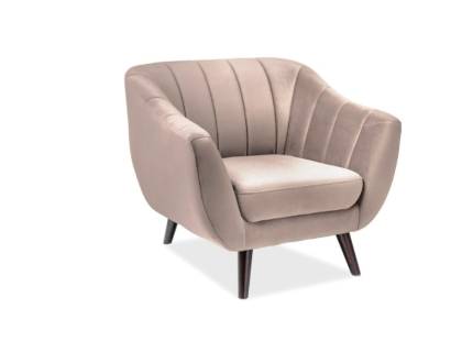 Fotoliu ELITE 1 VELVET catifea bej, design minimalist 91x85xH83cm