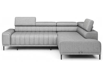 Coltar extensibil CALDO L cu lada pentru depozitare, tetiere reglabile, personalizabil 268x200cm