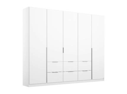 Dulap cu 6 usi cu balamale si 6 sertare MEMPHIS 226x210x54cm alb alpin