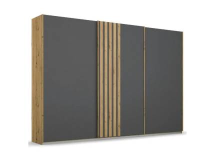 Dulap cu usi glisante MOSBACH 271x210x62cm stejar Artisan/ gri metalic