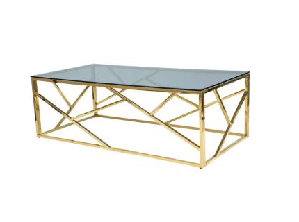 Masuta ESCADA A GOLD din sticla securizata fumurie, metal auriu 120x60xH40cm