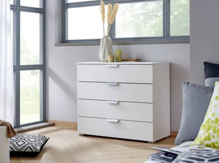 Comoda cu 4 sertare ADITIO 93x81x42cm alb alpin