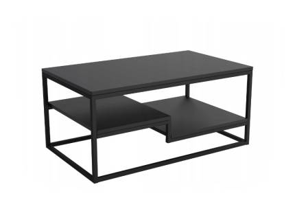 Masuta LETINO cu spatiu tip suport, PAL Egger, metal negru 100x60xH46cm