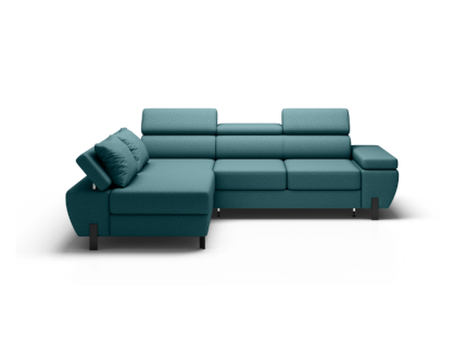 Coltar extensibil cu lada MOLINA MINI cu lada pentru depozitare, tetiere reglabile, cotiera reglabila, personalizabil 277x189cm