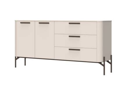 Comoda cu 2 usi si 3 sertare RONDO 180x91x45cm casmir, manere Midnight Copper