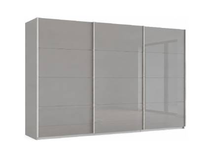 Dulap cu usi glisante KULMBACH 361x210x62cm silk grey/ sticla silk grey configurabil 