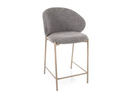 Scaun tapitat pentru bar KIOTO H-2 material textil grey 54x56xH90cm, picioare casmir 
