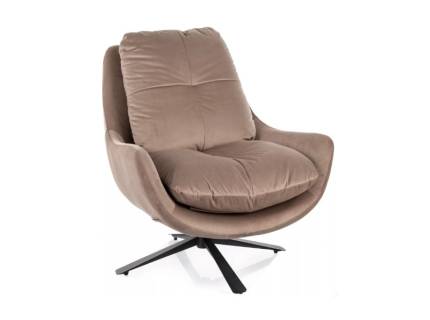 Fotoliu VIVIEN VELVET rotativ, confortabil, catifea cream 80x90xH91cm