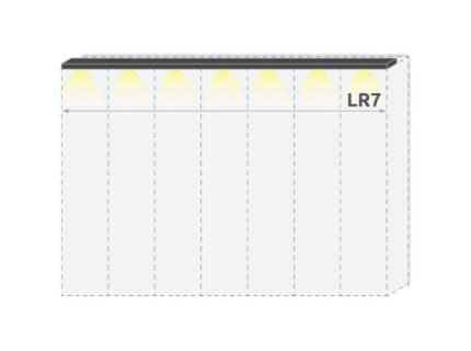 Cornisa passepartout cu LED pentru dulapul cu 7 usi PIANO BEIGE 317x17.3x2.5cm bej lucios 