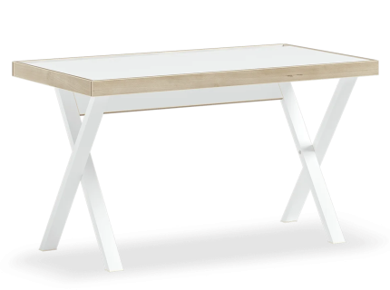 Birou MODERA YOUNG 130x71xH76cm alb/ natur