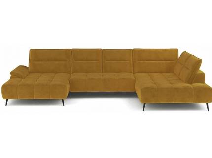 Coltar cu reglaj electric MONTANA XL cu tetiere reglabile, spatar reglabil, gaben ocru 389x220x185cm