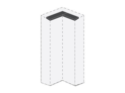 Cornisa passepartout pentru dulapul de colt PIANO WHITE alb lucios 