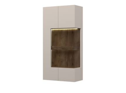 Vitrina suspendata cu led SKY 45 62x125x30cm casmir/ stejar tutun - sticla