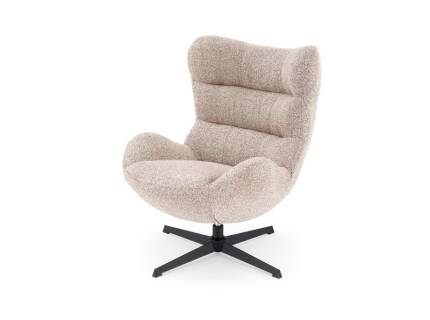 Fotoliu rotativ JACKIE, material textil beige 75x88xH96cm 