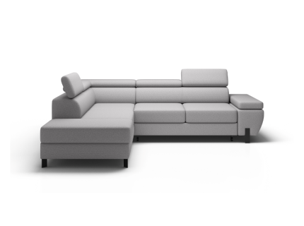 Coltar extensibil MOLINA L cu lada pentru depozitare, tetiere reglabile, personalizabil 263x210cm