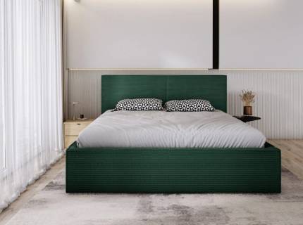 Pat tapitat cu somiera si spatiu pentru depozitare MARIETTA 140/ 160/ 180cm personalizabil 