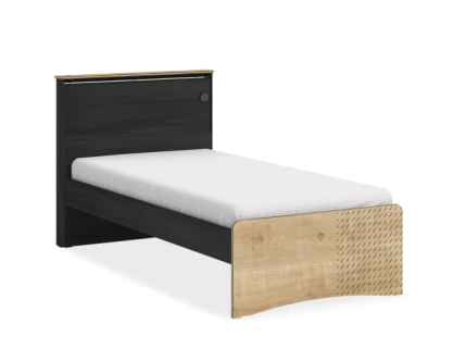 Pat cu tablie (120x200cm) BLACK