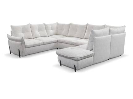 Coltar extensibil ALMERIA 5 cu lada pentru depozitare, personalizabil 250x319x220cm
