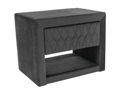 Noptiera tapitata cu 1 sertar si spatiu liber AZURRO VELVET 50x40x35cm catifea gri