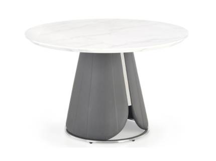 Masa REMIGIO din MDF cu efect de marmura alba, ecopiele gri 120xH77cm