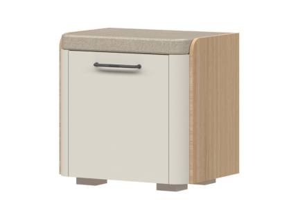 Banca mica cu 1 usa AIR 50x50x36cm Pepper White/ stejar Furneo - material textil cappuccino